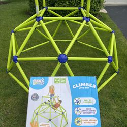 Eezy Peezy Monkey Bars Climbing Tower - Active Outdoor Fun for Kids Ages 3 to 6 Years Old, Green/Blue.