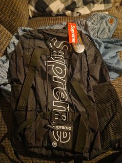 Supreme Black Backpack with Tags