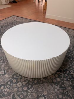 White Ribbed Coffee Table
