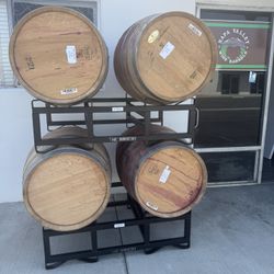 Four Wine Barrels’s And Two Mental Racks FOR SALE 