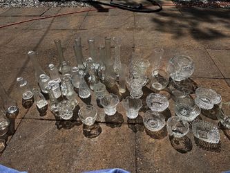 Glass + Crystal vases, dishes for wedding