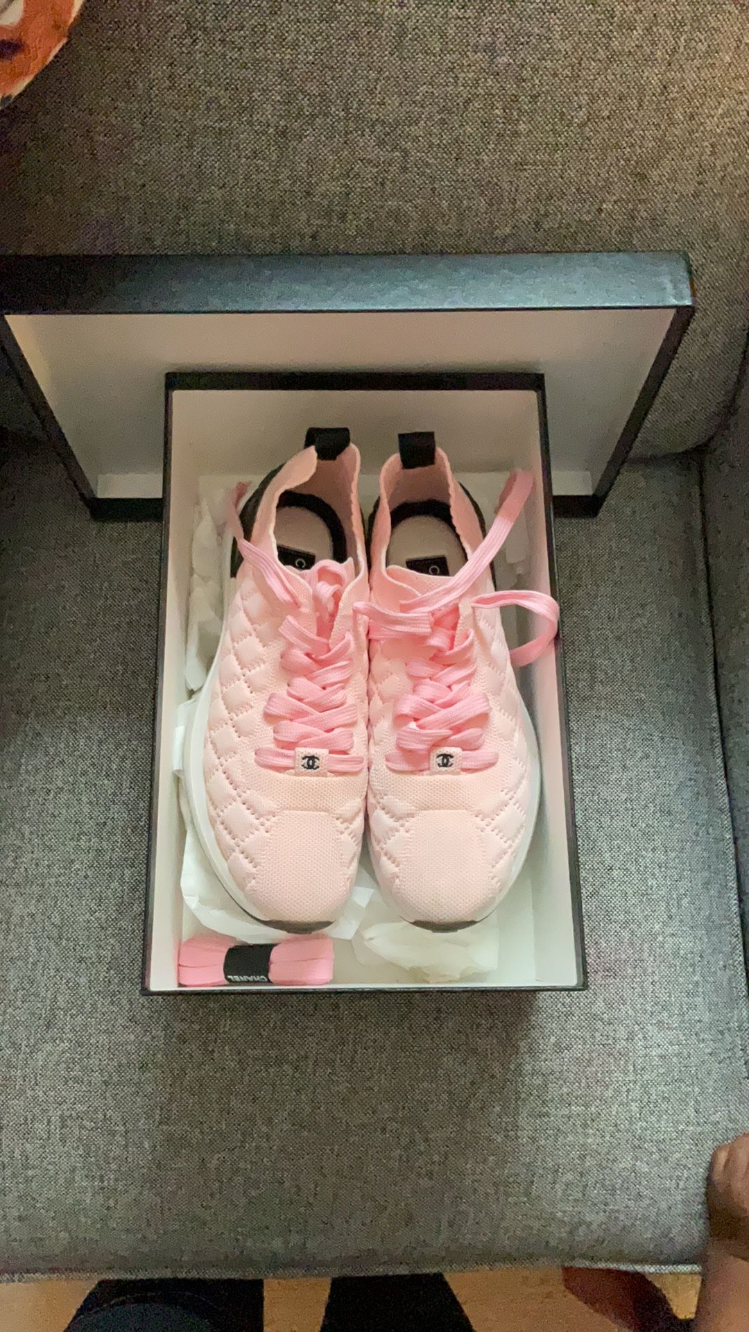 High Top Light Pink Chanel Sneakers CHANEL S20' Light Pink Tweed