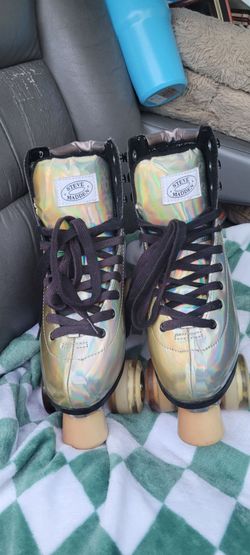 Steve Madden SK8R Holographic Iridescent Quad Roller Skates