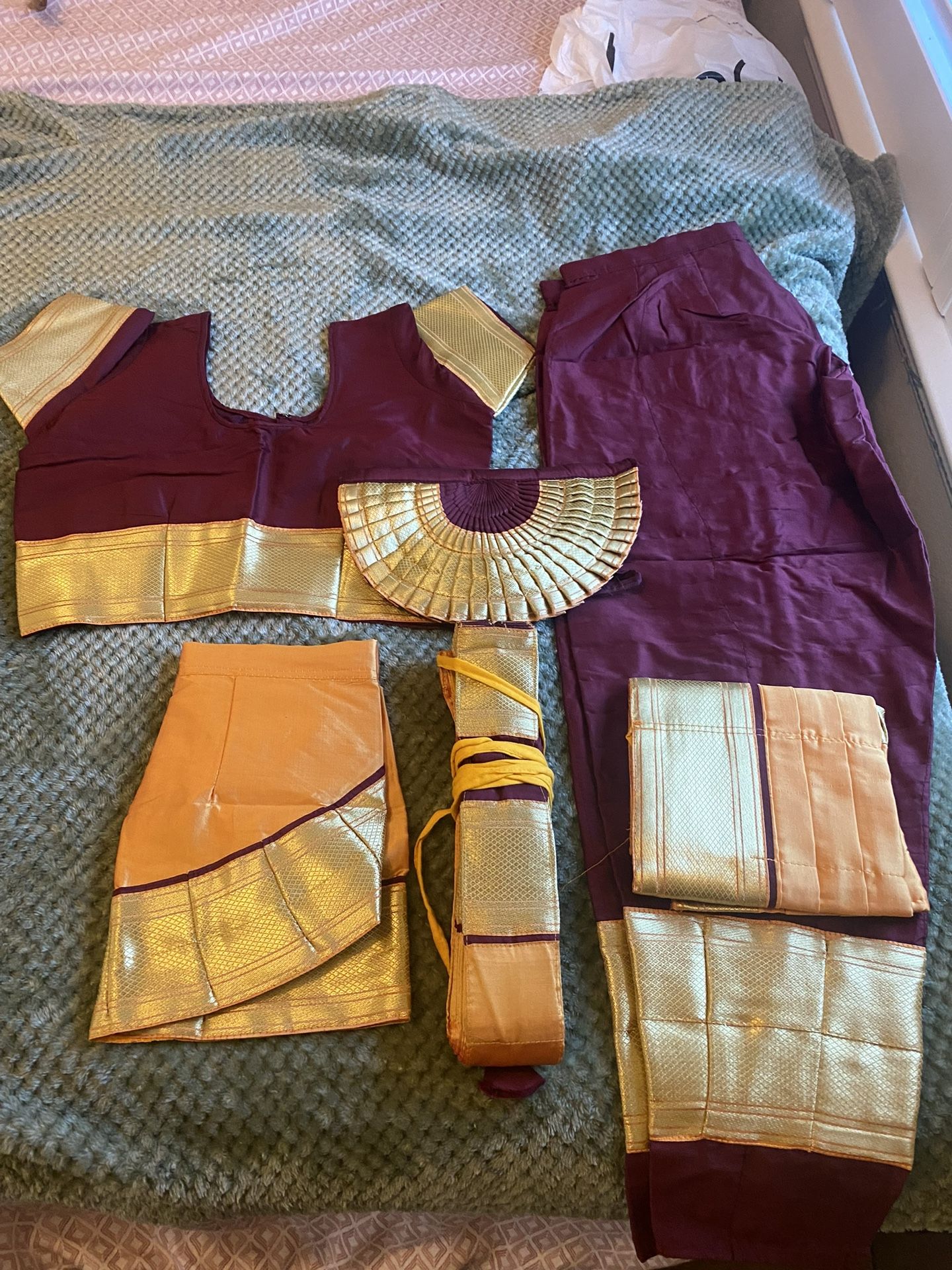NEW small Bharatanatyam Dance Costumes - 2 Sets - $25 Each - $50 For Both