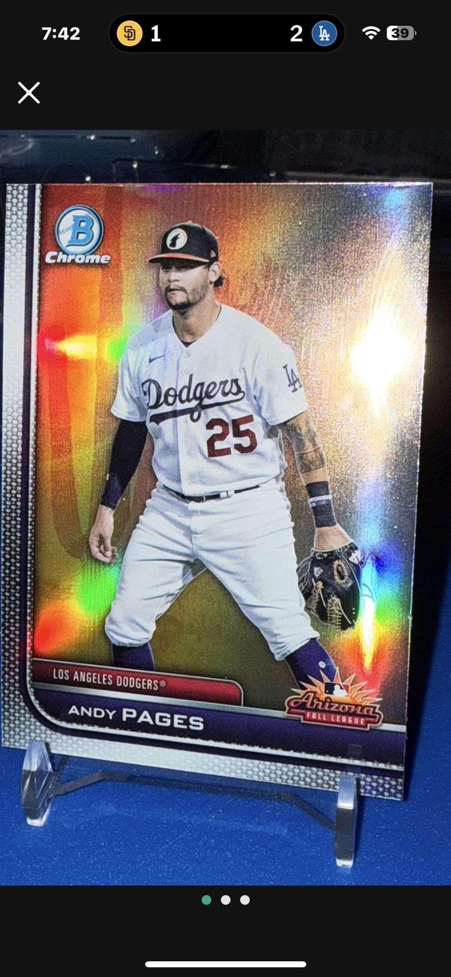 2023 Bowman Chrome Refractor Andy Pages $20