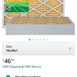 FilterBuy 16x20x1 MERV 11 Pleated AC Furnace Air Filter, (Pack of 6 Filters), 16x20x1 – Gold