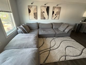 Dream Gray Modular Sectional 3 Piece 2 Ottorman