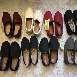 Lot Of 8 Brand New Woman’s Tom’s Shoes