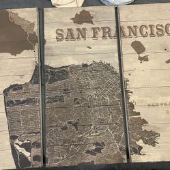 Wooden San Francisco Wall Art