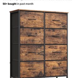 SONGMICS 8-Drawer Dresser Rustic Brown Chest of Drawers