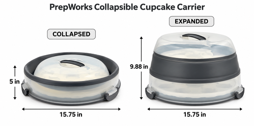 PrepWorks Collapsible Cupcake & Cake Carrier – Holds Up to 24 Cupcakes