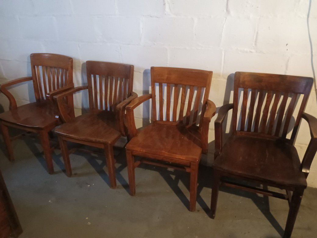 Antique Courtroom Chairs 