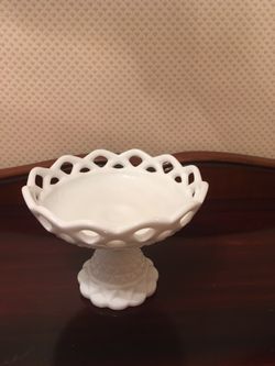 Imperial milk glass compote