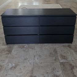 6 Drawer Dresser Black