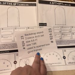 xL size arch 8FT tall and 6.6FT tall. Selling together. New in boxes