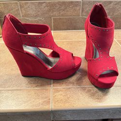 Red Fiona Heels, Size 9