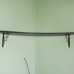 4 Foot Wide Hanging Corner Shelf With Brackets. Custom Cut For TV Stand