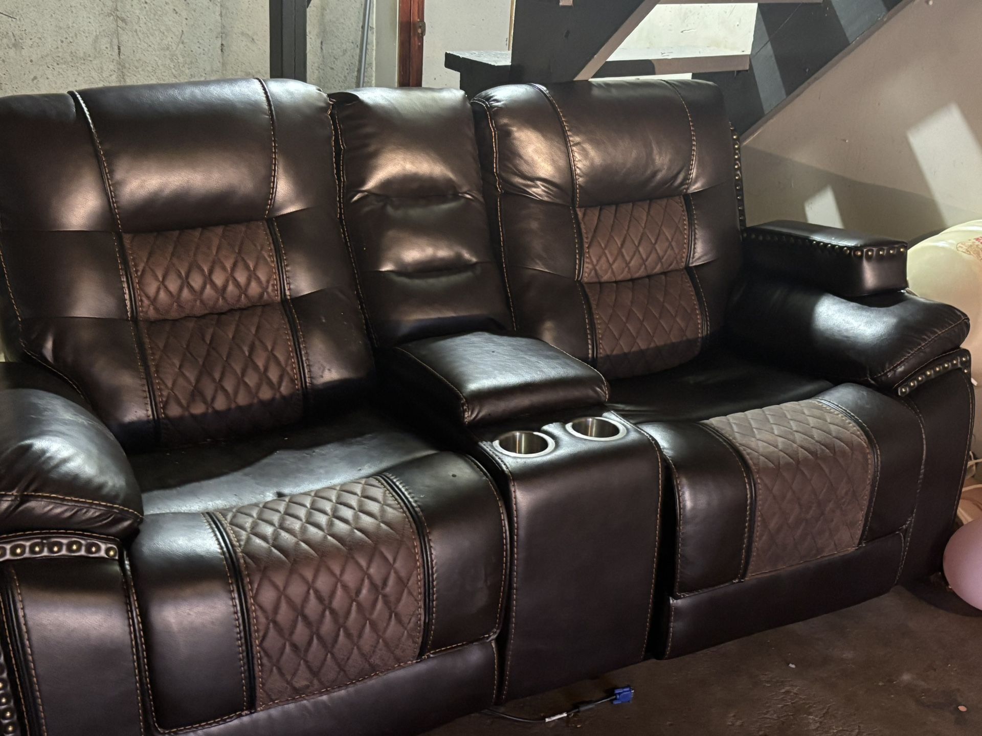Brown Two Seater Recliner