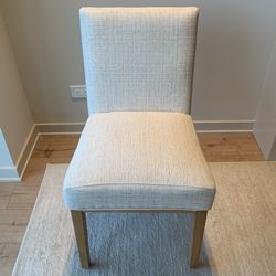 White Woven Fabric Chair