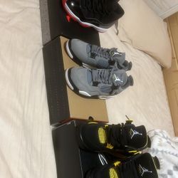 Size 9  All Of Them Or Buy Just One Yellow Thunder 4s And 11 Breds Cool Greys 4 