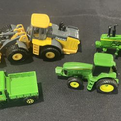 ERTL John Deere Toy Trucks + Bonus Matchbox Unimog Truck, Used;