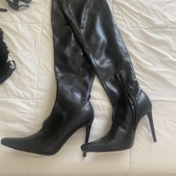 Thigh High Leather Boots 
