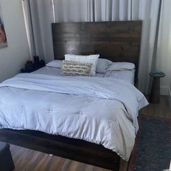 Solid Wood Bed (king) & Metal Frame for Mattress
