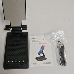 F25 Cell Phone Stand With Wireless Speaker Adjustable Phone Holder