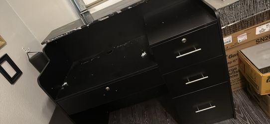 Free if you pick up today!! Chandeliers, front desk/bar, dresser($100 OBO)