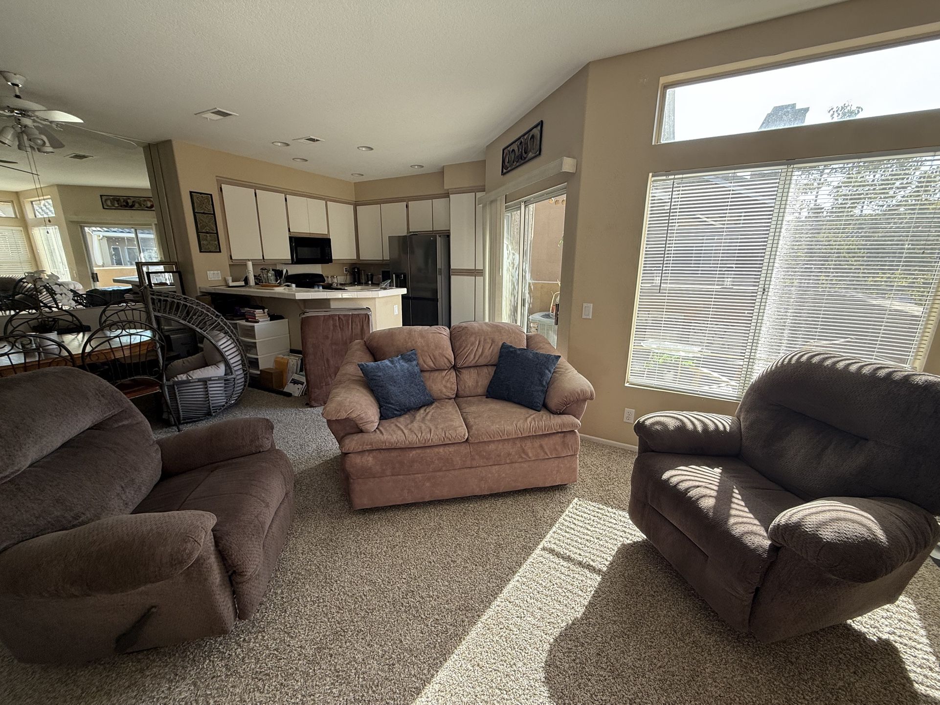 Furniture, Two Recliners And One Couch