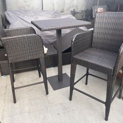 Wicker High Table Set