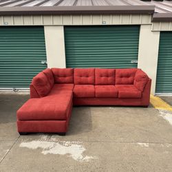 Delivery! Large Red Sectional Sofa 
