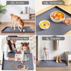 Waterproof Under Sink Mat 28" x 22" Shelf Liner for Kitchen and Bathroom, Cabinet Protector, Organizers and Storage, Flexible Silicone Drip Tray 