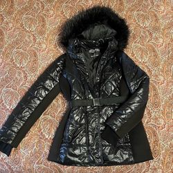 MK Shiny Black Puffer Jacket  M