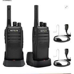 Odom RT21 Black Two Way Long Range Wireless Analog Walkie Talkies Radios