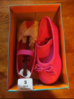 Hot Pink Baby Ballerina Slippers With Straps 