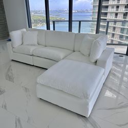 New White Sectional Cloud Couch Sofa