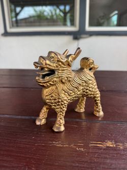 Vintage Brass Chinese Qilin or Kirin Mythical Beast 4 1/2 inches