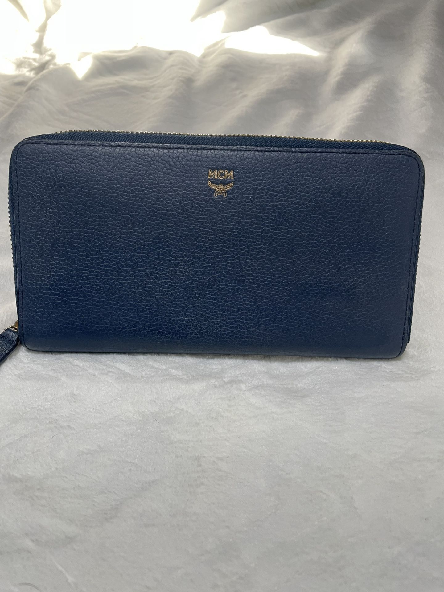 Blue MCM Long Zippy Wallet