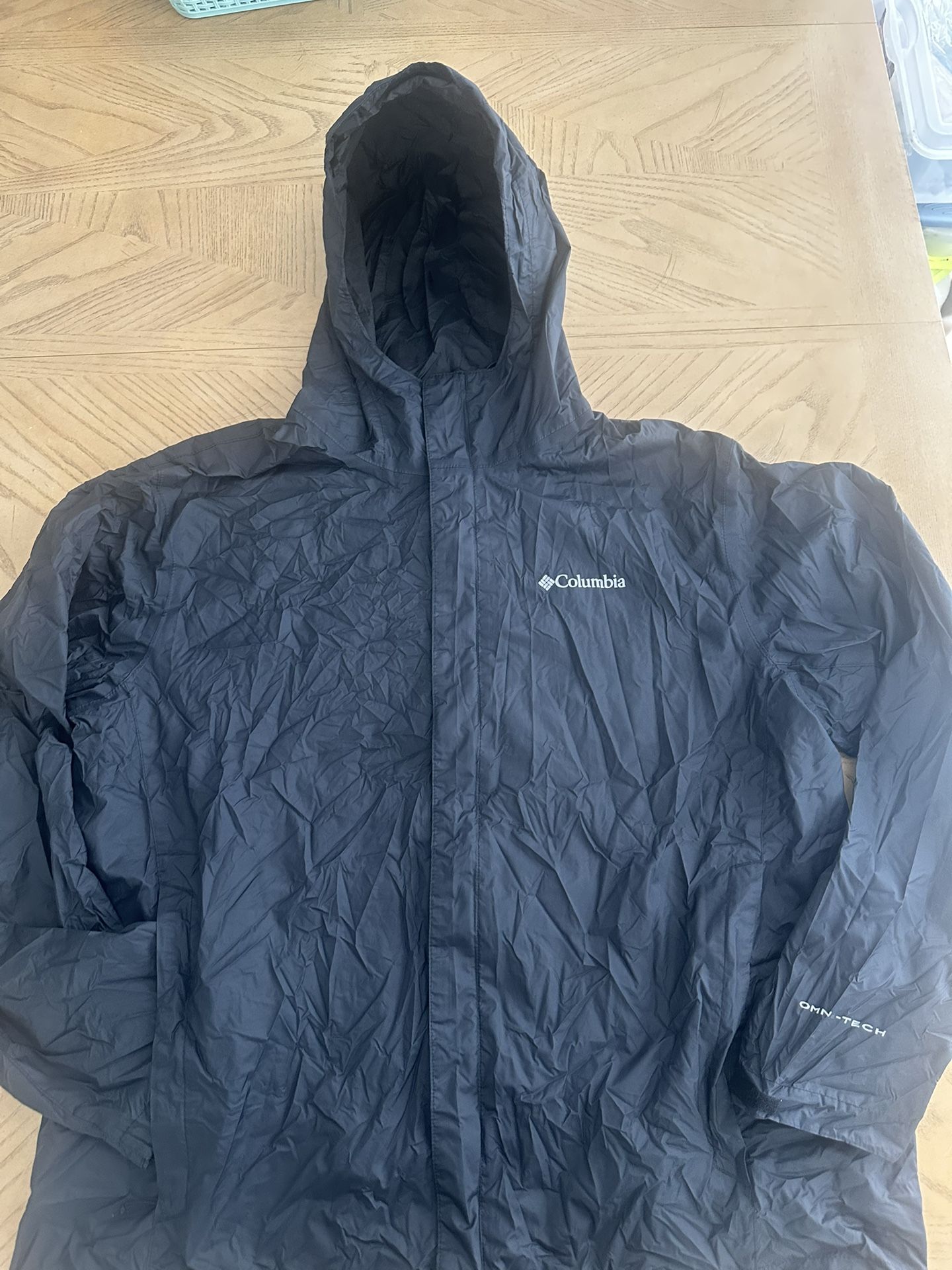 Columbia Watertight II Jacket Mens Black Omni Tech Hooded Rain Jacket XL