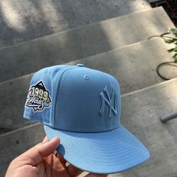 New York Yankee sky blue 7 5/8 fitted hat