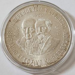 Mexico 1960 Diez Pesos .900