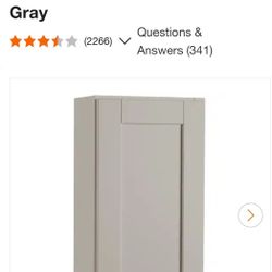 Shaker 15 in. W x 12 in. D x 30 in. H Assembled Wall Kitchen Cabinet in Dove Gray