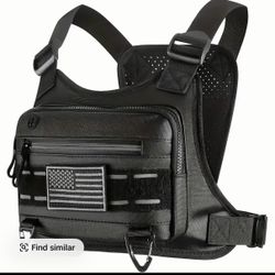 Black Tactical Chest Vest - Unisex Gorpcore Tactical