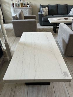 Ashley furniture Marble coffee table - white with soft grey veining