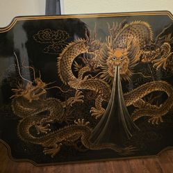 Wood Lacquered Dragon Painting 