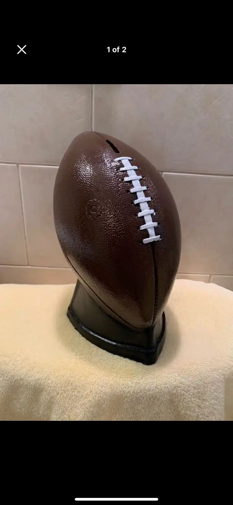 Football Coin Bank Statue