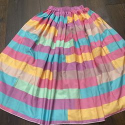 Girls pink yellow green pleated long skirt size 10/12 by shein #20