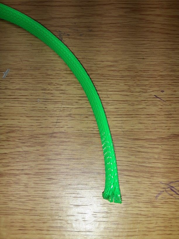 1/2 Inch Braided Expandable Tubing. 100 Foot Roll Neon Green