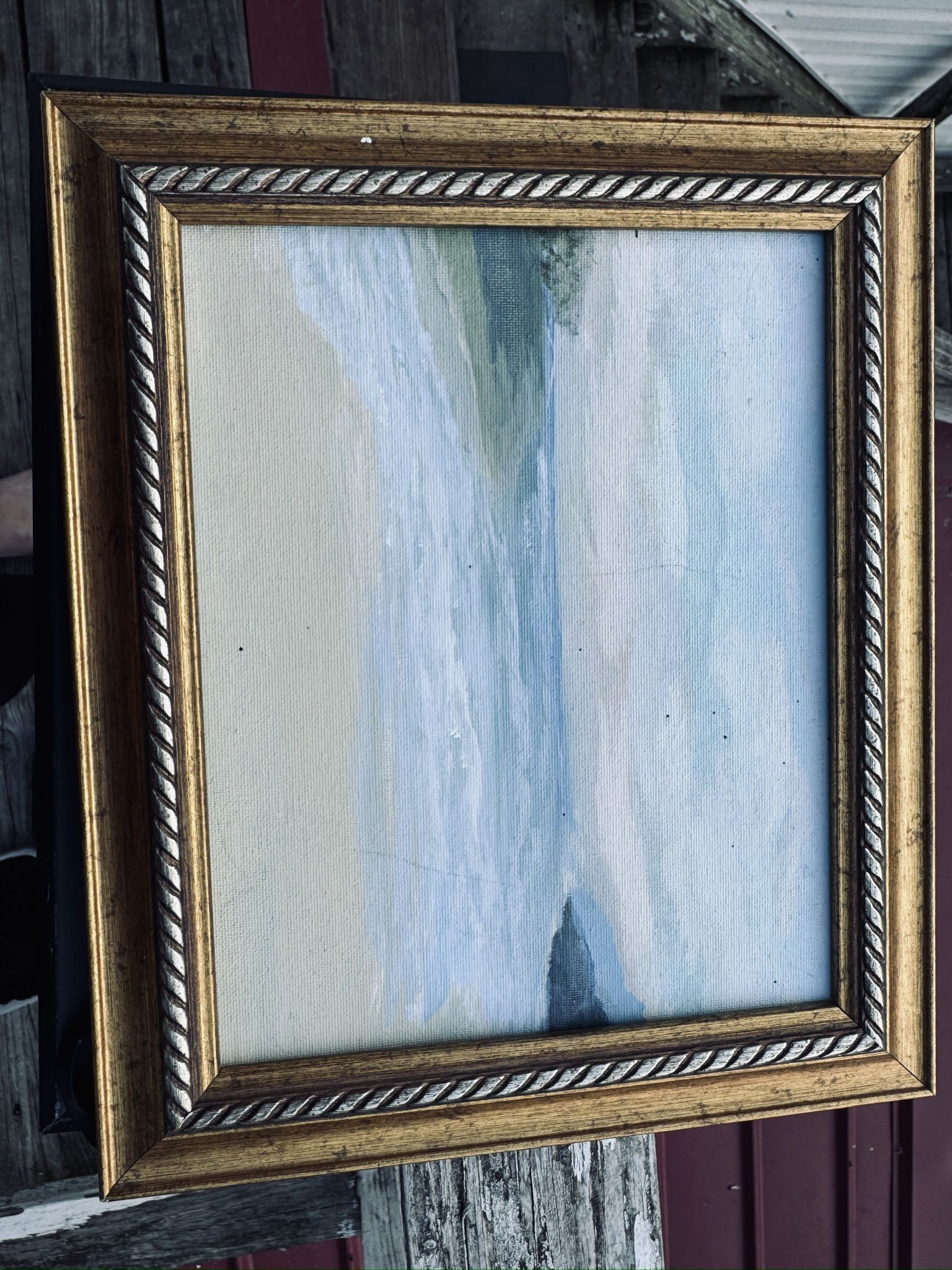 “Golden Shoreline Serenity” – 9 X 11 - Framed Coastal Painting